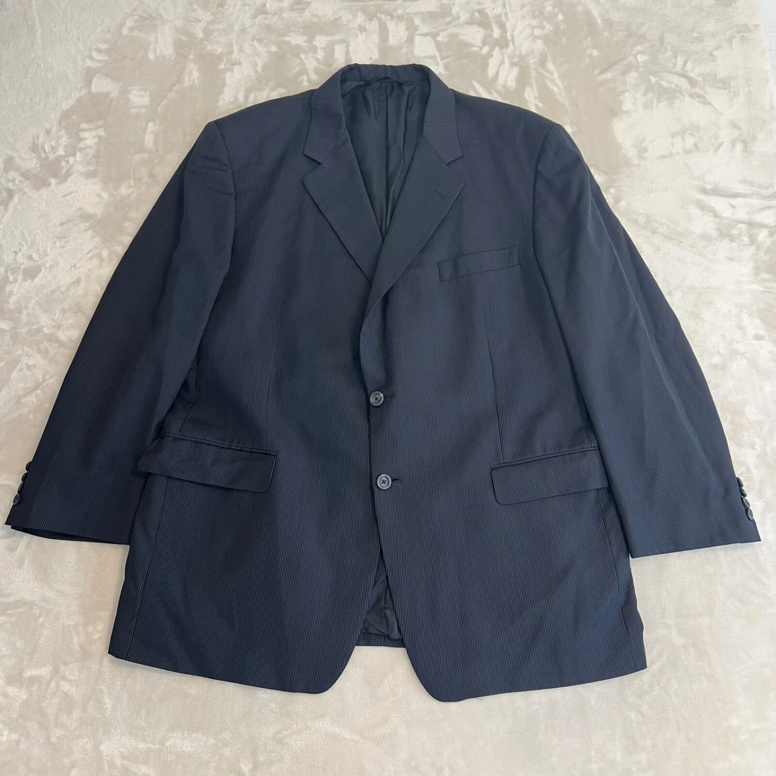 Cappotto sportivo Burberry vintage uomo 46R blu a righe blazer lana Union Made USA carriera