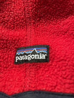 89年 USA製 Patagonia synchilla neck gaiter Vintage USA PATAGONIA Neck Warmer Red Synchilla Fleece, Size Small