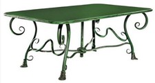 Casa Padrino Jugendstil Garten Salon Tisch Grün 120 x 70 x 45 cm Schmiedeeisen 