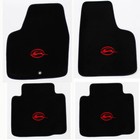 New! 1977-2020 Chevy Impala Carpet Floor Mats Black w/ Embroidered Logo Red All