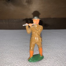Vintage Barclay Metal Toy Soldier Playing Flute Army Band