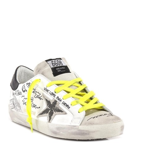 Golden Goose JOURNEY GRAFFITI SUPERSTARS Neon Laces Size 37 - Picture 3 of 16