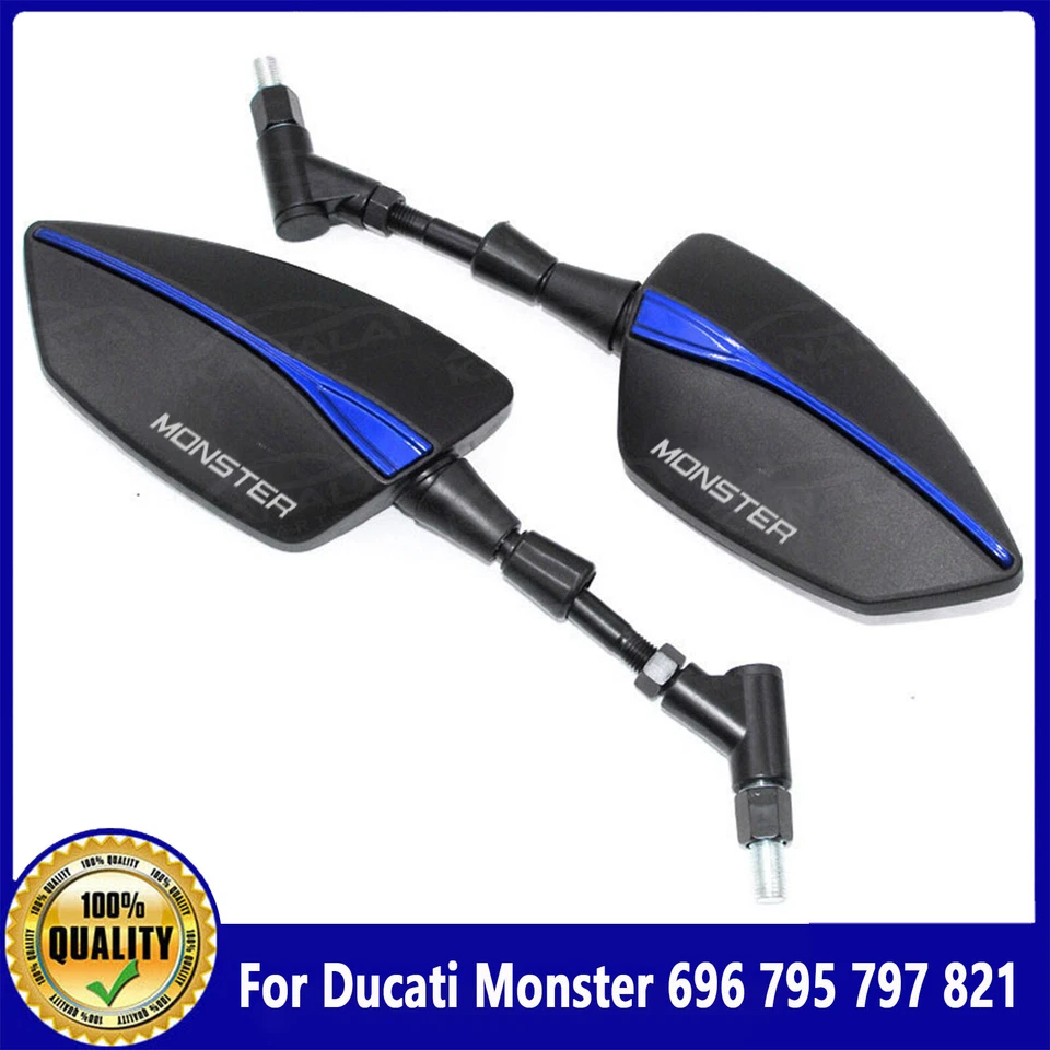 For Ducati Monster 696 795 797 821 Universal Left Right Rear Rearview Mirrors Foto 3 de 4