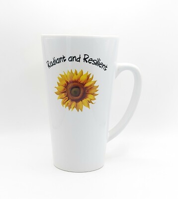 Radiant and Resilient Coffee Tea Latte Mug Cup 17 Oz Ceramic White by Mugzan
