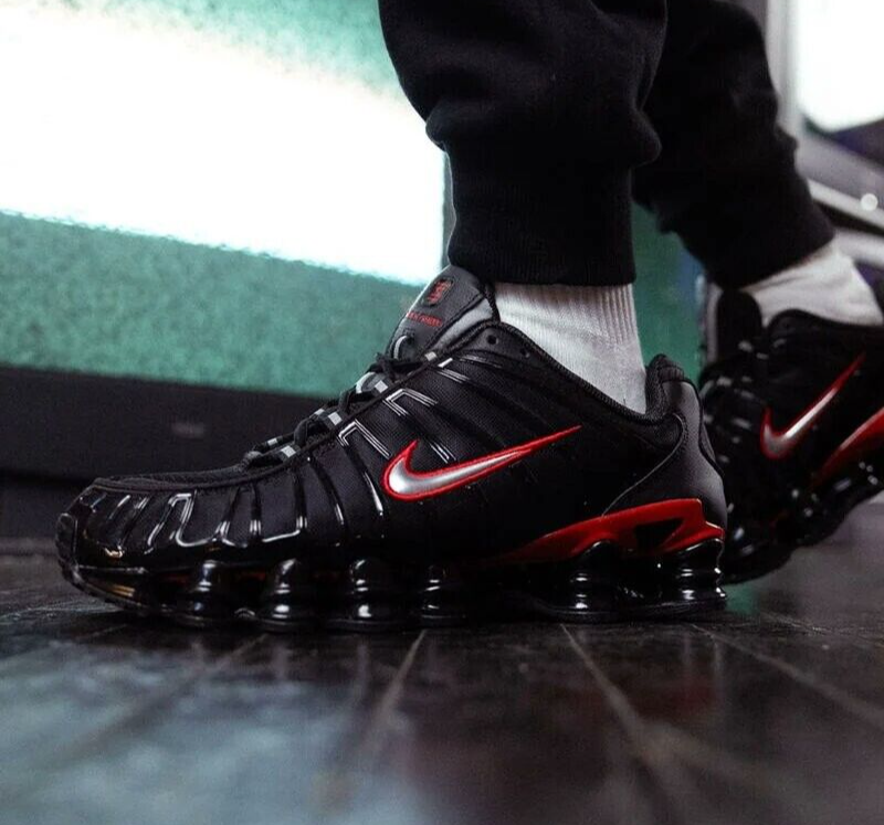 Size 13 - Nike Shox TL Black University Red for sale online | eBay
