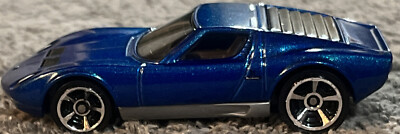 hot wheels 71 lamborghini miura sv, Blue, Loose