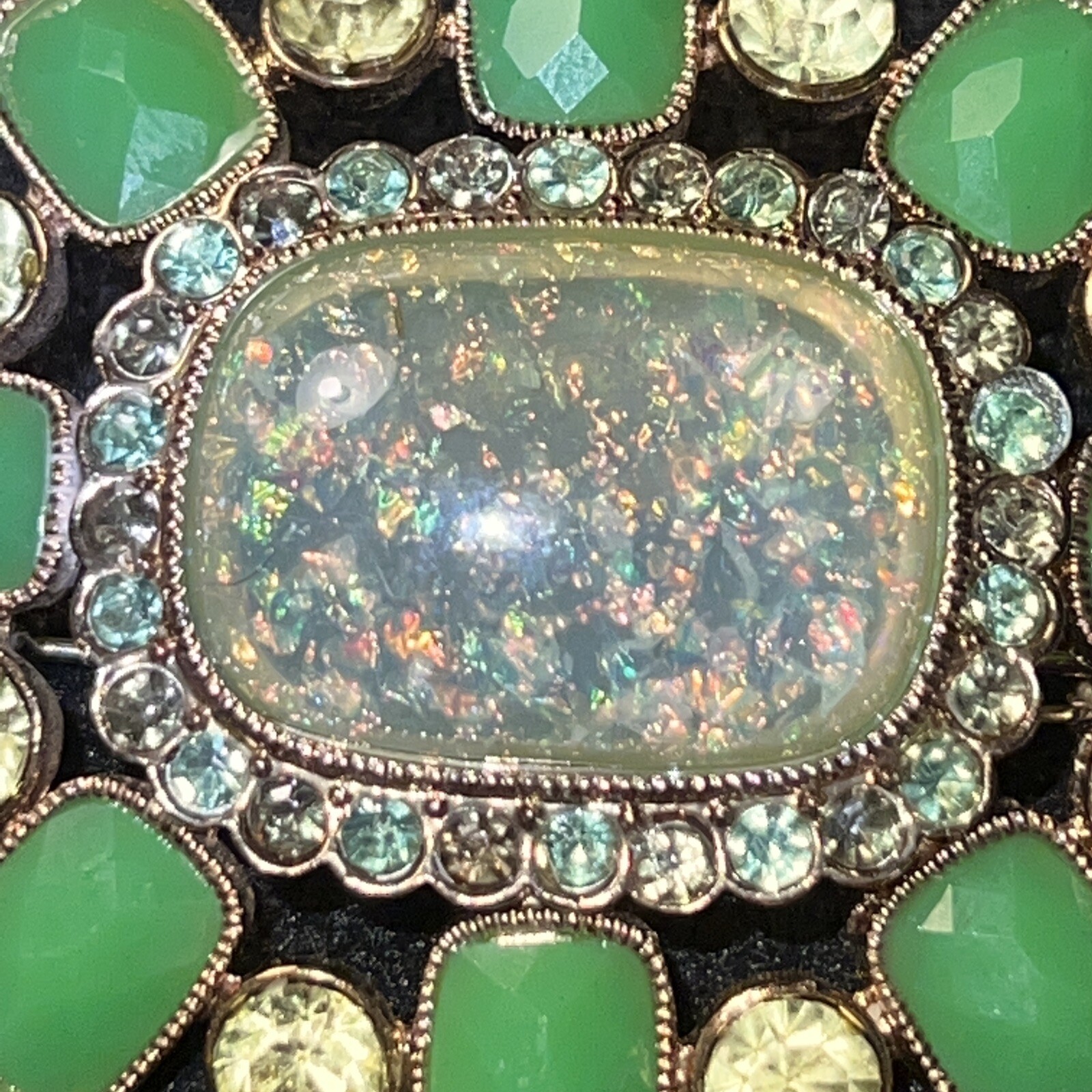 Opal confetti, statement, Statement  Brooch Large… - image 1