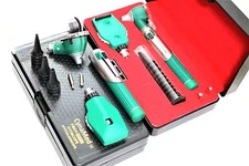 Premium FIber Optic Mini Otoscope Opthalmoscope (Diagnostic Set ENT)-GREEN COLOR