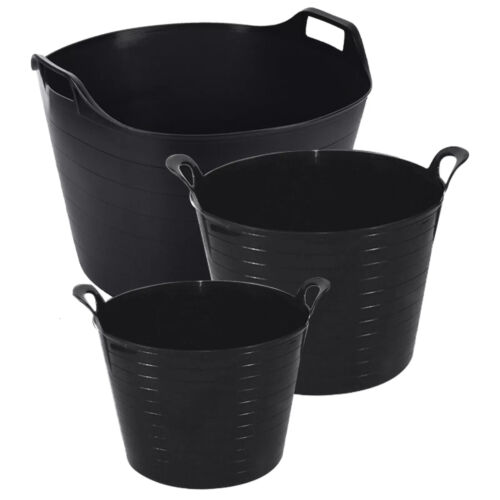 BLACK FLEXI TUBS IN SIZES 15L, 26L, 42L, 56L