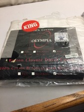 Olympia Button Closure Duvet Cover 100 Cotton King White A352ss