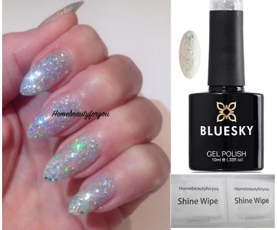 BLUESKY GEL NAIL POLISH BEDAZZLED SNOWMAN GLITTER CHRISTMAS LED UV SOAK OFF