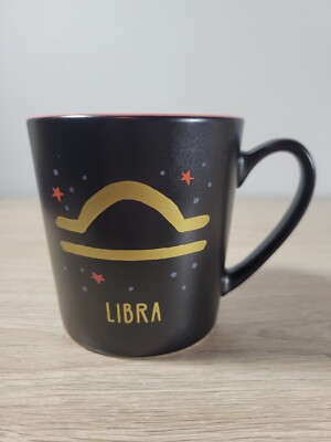 LIBRA Zodiac Sign Pink Black Large Mug Coffee Cup 17 oz