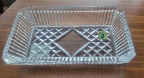 Waterford Bleikristall 7" rechteckig neuwertig Tablett mit Etikett und Wasserzeichen TOP - Bild 1 von 7