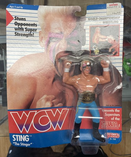 Vintage 1990 WCW Galoob 5� Sting WITH BELT on Card...