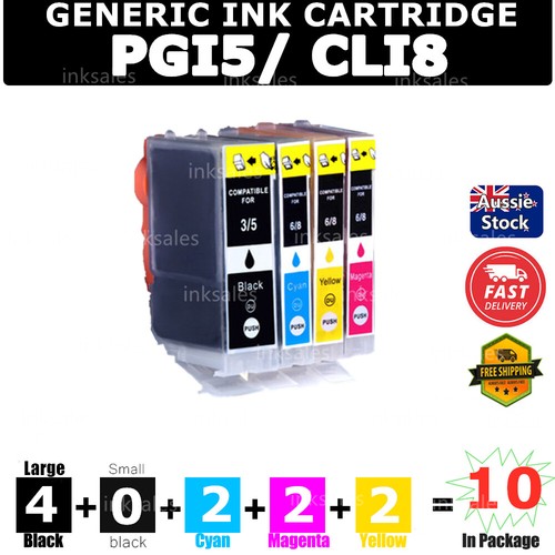10x Generic Ink PGI-5 CLI-8 For Canon IP3300 5200 IX4000 5000 MP530 520 ...