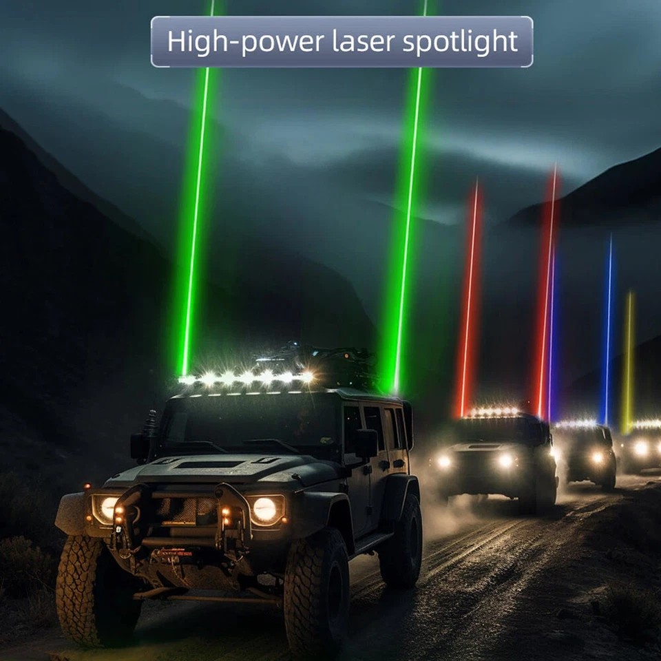 Laser Spot RGB LED Lights Whipless w/ Remote Control For Arctic Cat Wildcat 1000 - Image 2 of 4