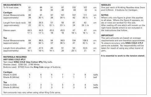 King Cole Women's Giza Cotton 4 Ply Knitting Pattern 5847, Cardigans, Tops For 32 - 42 Inches - Easy - Image 2
