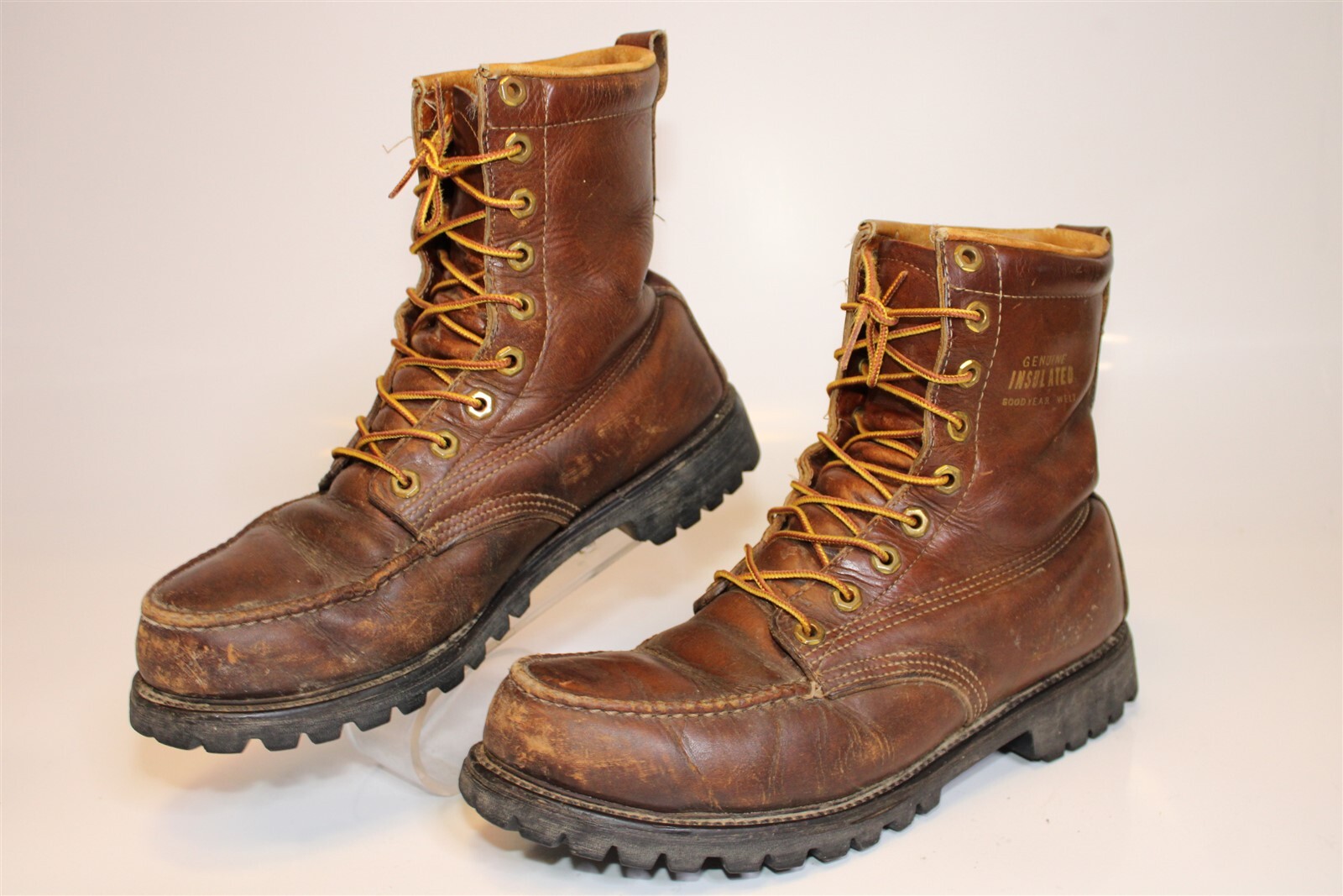 Vintage 70's Mens 8.5 E Wide Leather Genuine Insulated Goodyear Welt