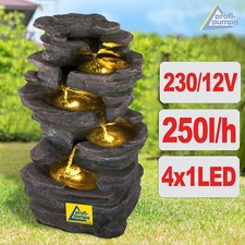 GARTENBRUNNEN ZEN BRUNNEN ZIMMERBRUNNEN SPRINGBRUNNEN KASKADENBRUNNEN 230V LED