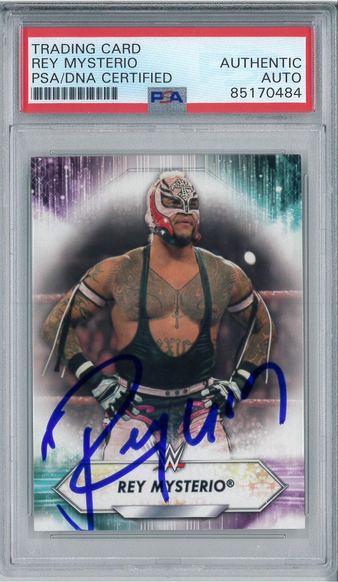 REY MYSTERIO SIGNED AUTOGRAPH SLABBED WWE 2021 TOPPS CARD PSA DNA
