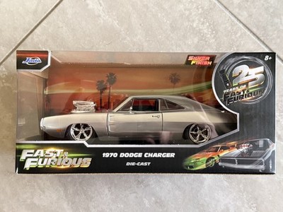 Jada 1/24 25th Anniversary Fast & Furious 1970 Dodge Charger SILVER FINISH New