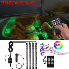 12v Car Atmosphere Lamp Interior Ambient Light 48led Strip Music Control Color