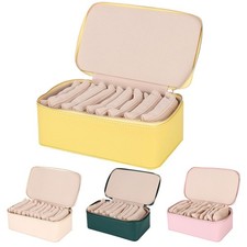Travel Jewelry Box with Small Pouches, Portable PU Leather Jewelry Box