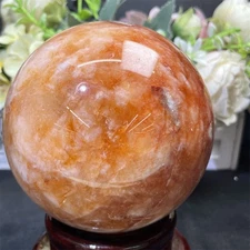 4.2LB 4.1" Natural Red Fire Sphere Crystal Quartz Mineral Ball Decor Reiki