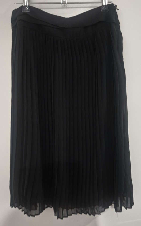 Dotti Womens Pleated Skirt Size 8 Black Lined A2903