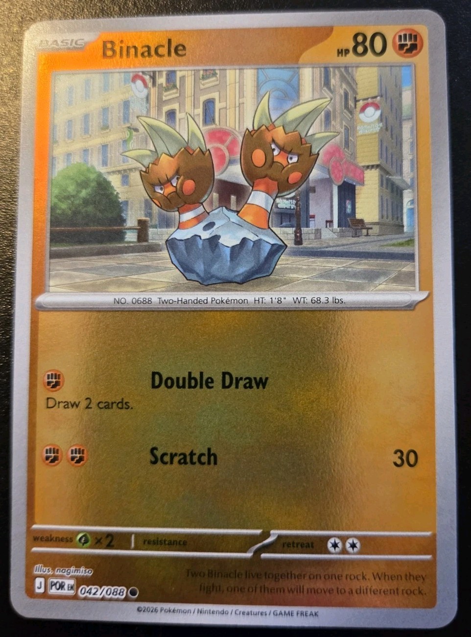Binacle 042/088 Reverse Holo Common Mega Evolution: Perfect Order Pokemon TCG