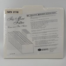 Creative Memories File Mate Folders NEW Sealed 13 White Folders w/tabs