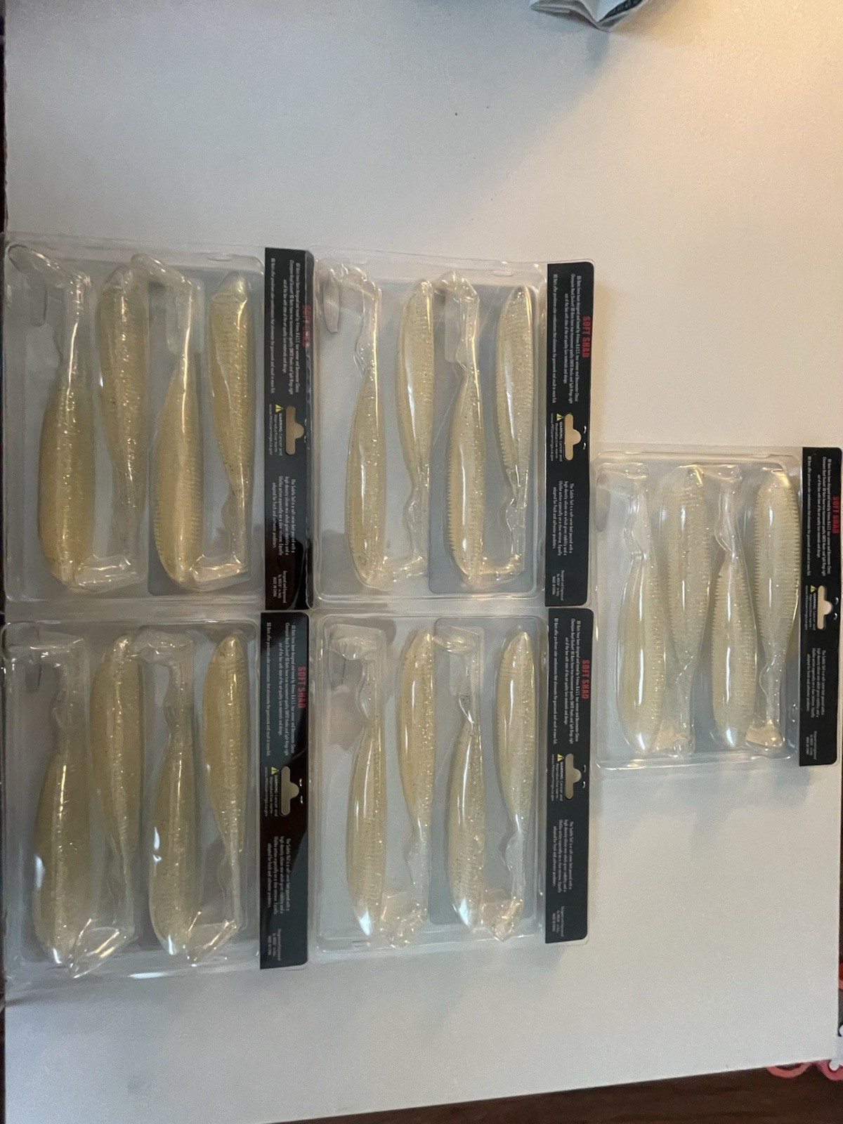 6” Soft Plastic Swimbaits, White Shad, LOTS OF 5 - Image 2