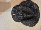 New Hanna Hats Men's Dark Brown/Beige Herringbone Newsboy Cap Hat  Tweed Wool — photo 1