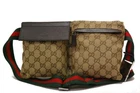Gucci GG Canvas Monogram Waist Belt Bum Bag Fanny Pack Sherry Brown 0427a