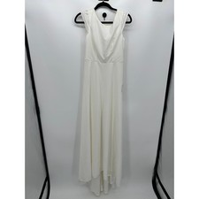 Lulus Gown Ivory Maxi Cap Sleeve Full Length Sz Small Wedding Bridal Gala Party
