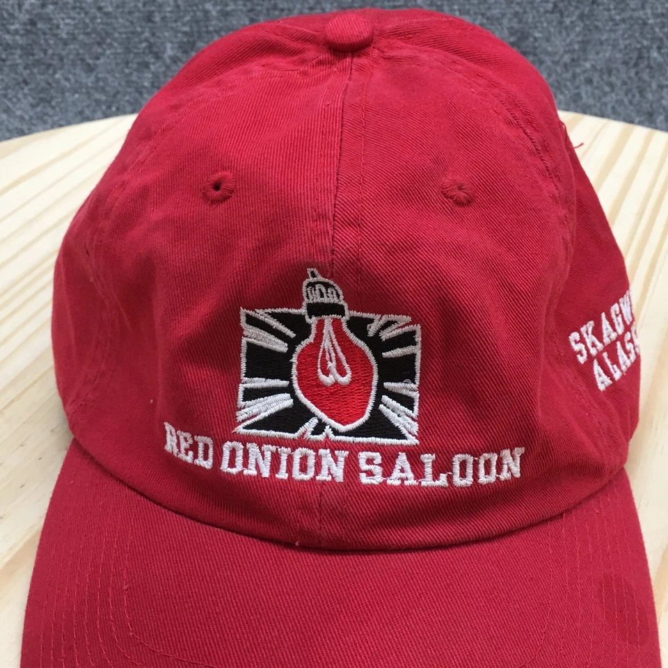 Gorra de béisbol Red Onion Saloon Fahrenheit unisex roja OSFA ala curva bordada Foto 3 de 4