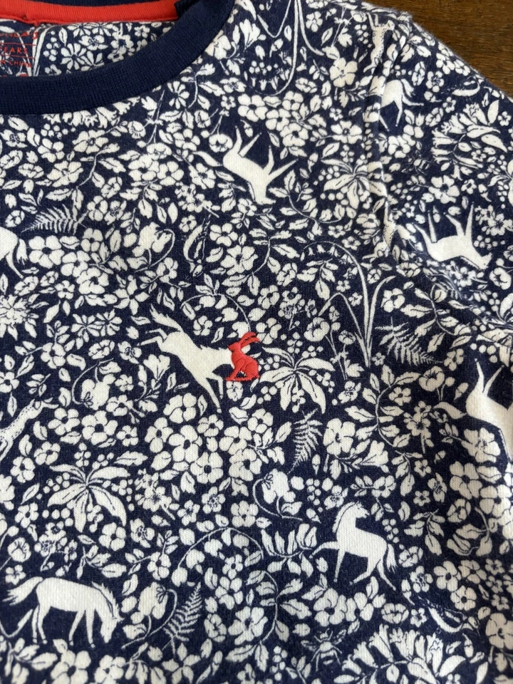 Sudadera Joules Horses Floral Manga Larga Cuello Redondo Azul y Blanco Niñas 10 AÑOS Foto 3 de 4