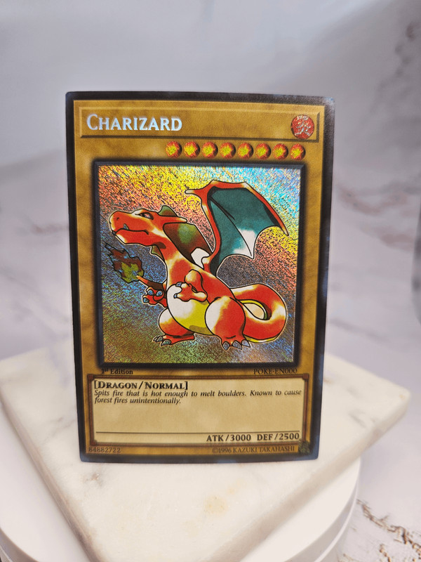 Charizard (Pokemon Red) Secret Rare Custom Yugioh Crossover Collector Card