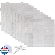 EGOSKY 10 Pack 5mm Large Square Plastic Fuse Bead Boards with 10 Ironing Pape