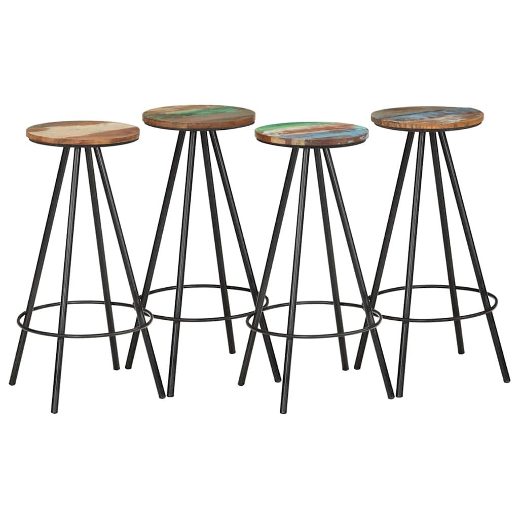 Bar Stools 4 pcs Solid Reclaimed Wood