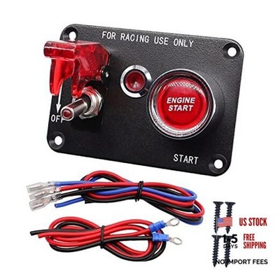 12V Ignition Switch Panel Car Engine Start Push 2 in 1 Ignition Switch Panel