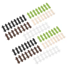 15 Pcs Miniature Wood Fence Small Picket Border Fence Model for Dollhouse