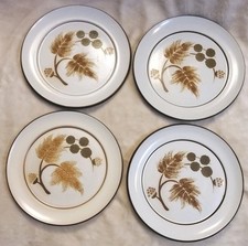 4 Denby Cotswold Salad Dessert Bread Starter Plates 20cm 8" Vintage 70s Autumn