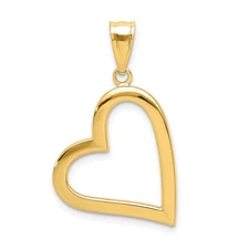14K Polished Crooked Heart Pendant K4664