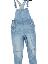 Fat Face Women's Jumpsuit UK 12 Blue Cotton with Elastane Tapered Jumpsuit