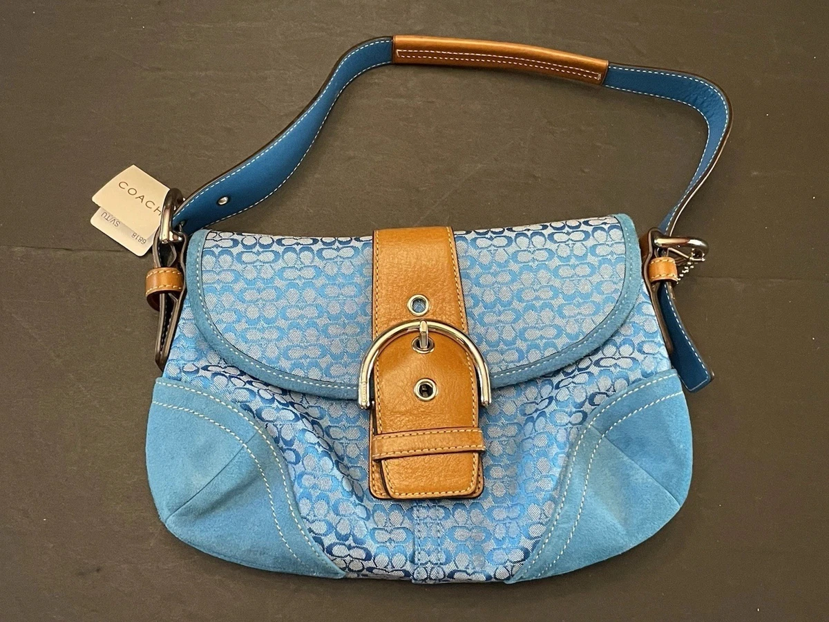 Coach Women's Suede Exterior Blue Bags & Handbags for Women for