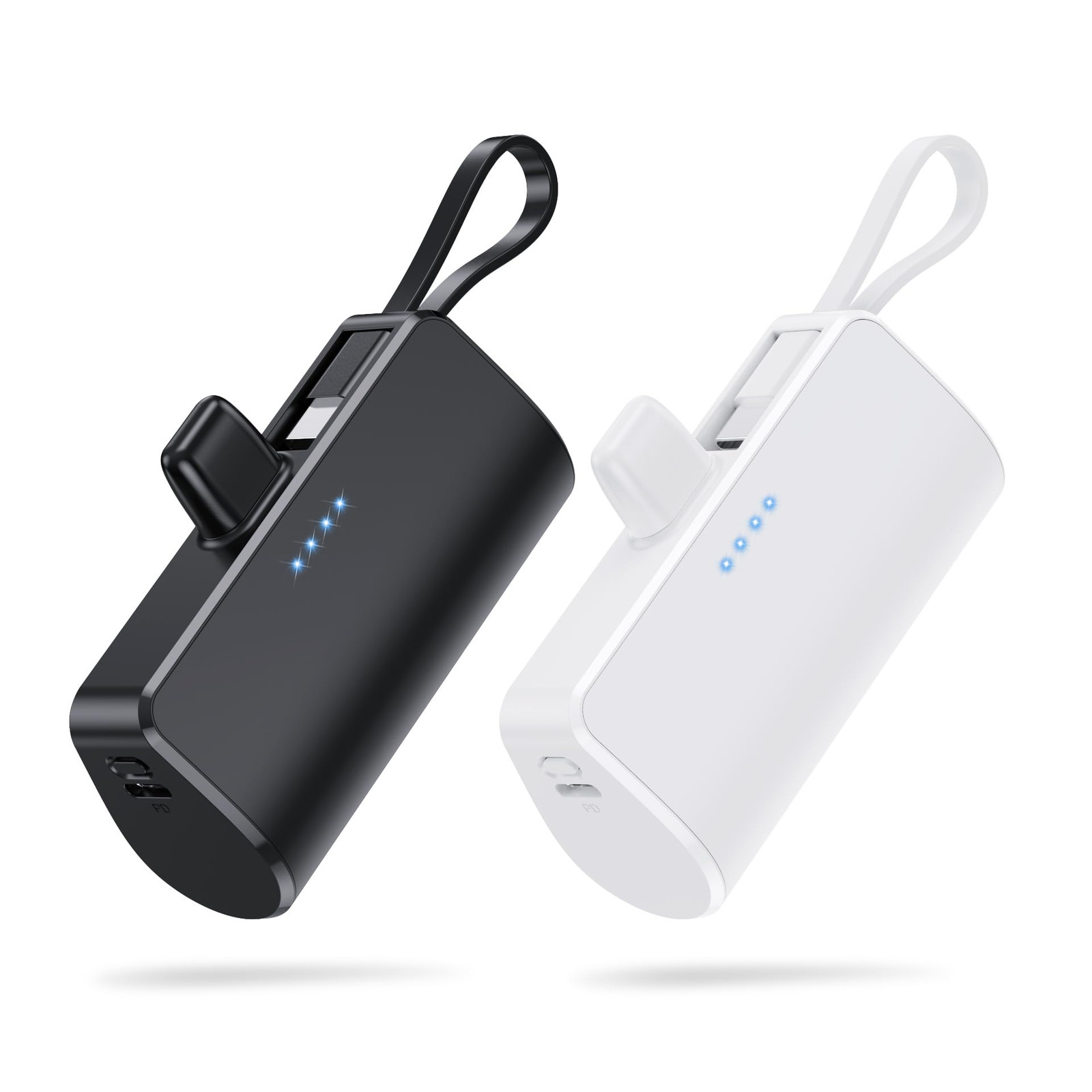 [2 Pack] Mini Portable Charger Power Bank for iPhone,[2024 Upgraded] 5200mAh ...