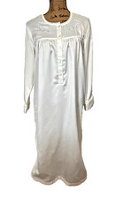 Jasmine Rose Night Gown Sz M Cottagecore Granny Core Lounge Dress Creamy White