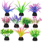10 Pcs Artificial Aquarium Plants Decorations, Plastic Seaweed Fish Tank Decor