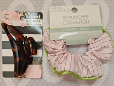 Lot Of Two Women's Girls Hair Accessories/ Claw Hair Clip/ Scrunchie